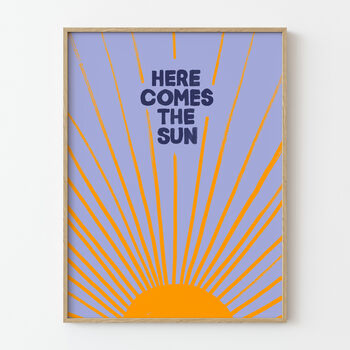 Here Comes The Sun Beatles Print Lilac, 10 of 10