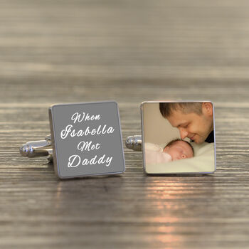 Personalised When I Met Daddy Cufflinks, 3 of 4