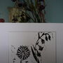 Personalised You And Me Birth Flowers Linocut Print, thumbnail 5 of 8