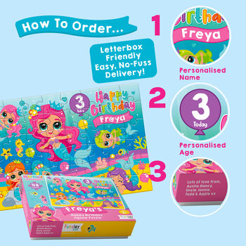 Personalised Mermaid Adventures Birthday Jigsaw Puzzle, 6 of 12