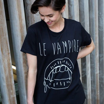 Le Vampire Women’s Slogan T Shirt, 2 of 5