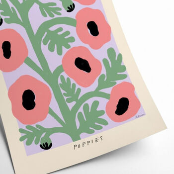Pastel Poppies Artwork Print 50 Cm X 70 Cm, 4 of 5