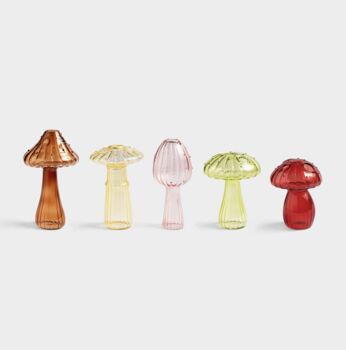 Delicate Mushroom Glass Bud Vases, 6 of 6