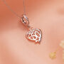 50th Birthday Necklace Silver Pendant Heart And Rose Gold Flower, thumbnail 1 of 5