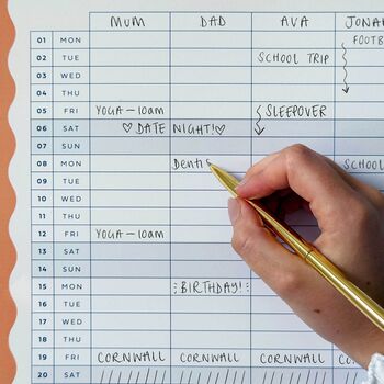 2026 A3 Family Wall Calendar With Five Columns, 3 of 9