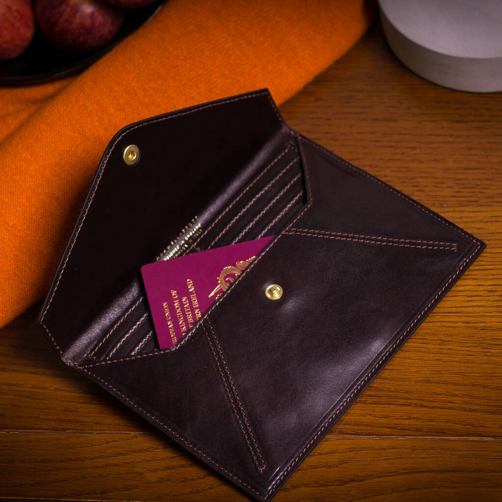 ladies leather travel document wallet