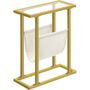 Gold Side Table Tempered Glass End Table With Sling, thumbnail 6 of 9
