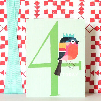 Mini Happy Birdie 4th Birthday Card, 4 of 4