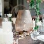 Cordless Blush Pink Glass Fluted Ribbed Battery Lamp, thumbnail 4 of 7