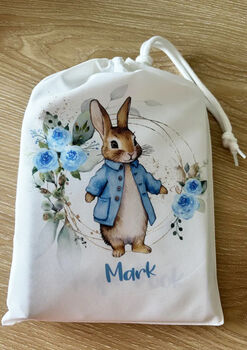 Personalised Kids Blue Bunny Baking Gift Set, 4 of 9