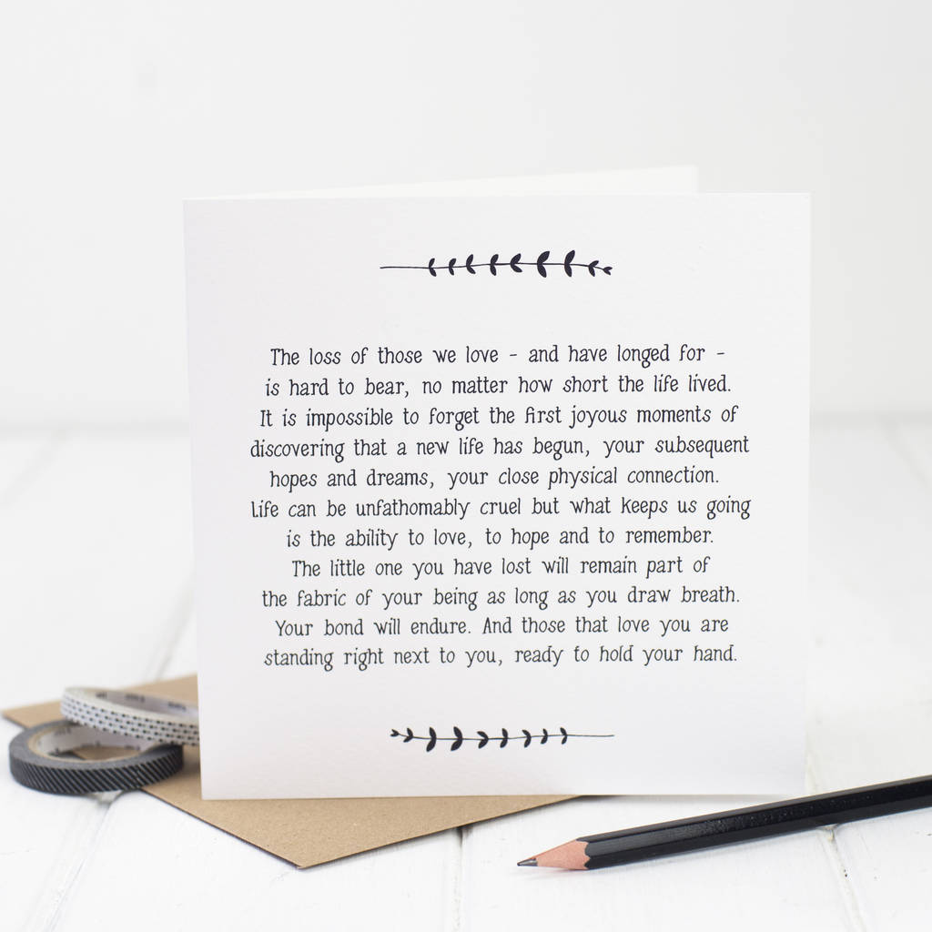 a condolence loss for dog of words miscarriage verse sympathy baby by lost card bespoke