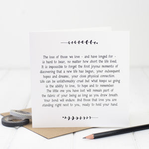 Personalised Baby Boy Remembrance Card Sympathy Loss Of Baby Child