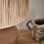 Buckland Terracotta Table Lamp With Raffia Shade, thumbnail 6 of 7
