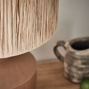 Buckland Terracotta Table Lamp With Raffia Shade, 6 of 7