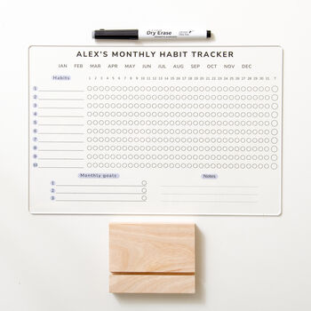 Personalised Monthly Habit Tracker Acrylic Sign, 3 of 9