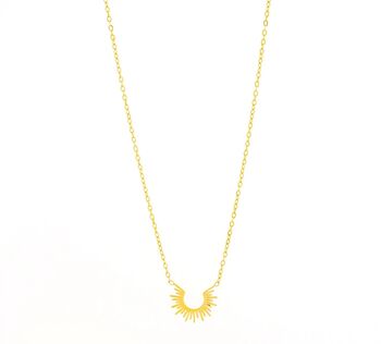 Waterproof Gold Plated Sunburst Necklace, 2 of 3