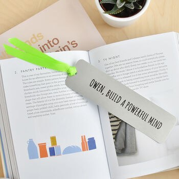Personalised 'Build A Powerful Mind' Kids Bookmark, 2 of 8