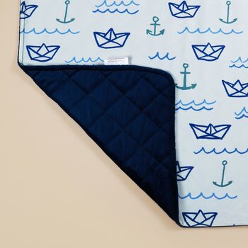 Personalised Blue Sailor Children's Weighted Blanket, 6 of 9