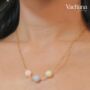Natural Round Pastel Morganite Gems Pendant Necklace, thumbnail 1 of 6