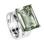 Sterling Silver Cocktail Ring Green Amethyst Gemstone, thumbnail 1 of 8
