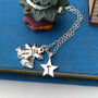 Personalised Serling Silver Jingle Bell And Initial Star Christmas Necklace, thumbnail 6 of 12