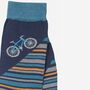 Men's Striped Mountain Bike Bamboo Socks Teal, thumbnail 3 of 3