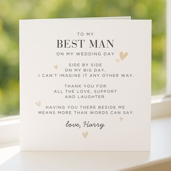 For My Best Man On My Wedding Day Card From Groom, 5 of 7