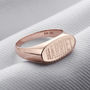 Personalised Engraved Oval Signet Ring, thumbnail 2 of 7