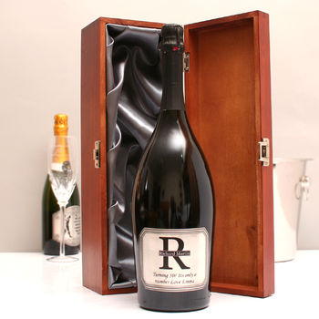 Personalised Magnum Prosecco With Pewter Monogram Label, 4 of 7