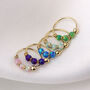 9ct Solid Yellow Gold Triple Opal Helix Nose Ring, thumbnail 7 of 10