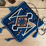 Handmade Azure Blue Kilim Weave Shoulder Bag Boho, thumbnail 7 of 8