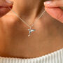 Hummingbird Charm Necklace In Sterling Silver, thumbnail 3 of 7
