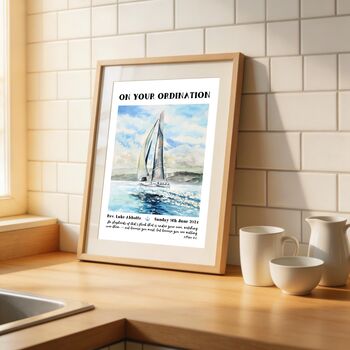 Personalised Ordination Sail Print Ordination Gift, 4 of 8