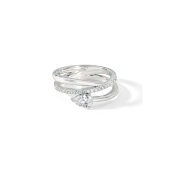 Sterling Silver Cubic Zirconia Wrap Ring, 4 of 5
