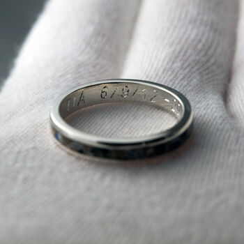 Sterling Silver Cremation Ashes Channel Ring, 3 of 12