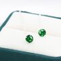 Emerald Green Cz Threader Earrings Sterling Silver, thumbnail 6 of 12