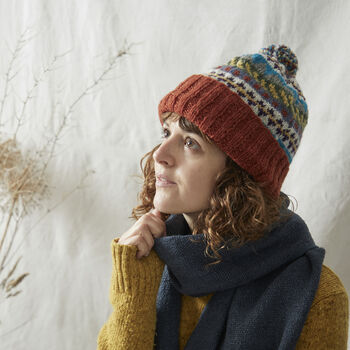 Fair Trade Eco Knit Nordic Unisex Bobble Hat Waste Wool, 6 of 12