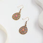 Pink Yellow And Blue Teardrop Earrings, thumbnail 3 of 3