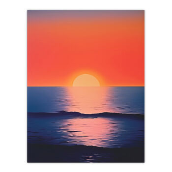 Morning Glory Sunset On Sea Orange Blue Wall Art Print, 6 of 6