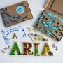 Personalised Paint Your Own Safari Animal Wooden Name, thumbnail 1 of 4