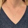 Clear Quartz Teardrop April Birthstone Necklace, Gold, thumbnail 4 of 6