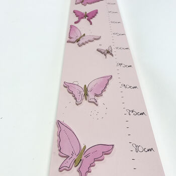 Personalised Pink Butterflies Height Chart, 8 of 8