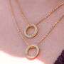 Enamel Halo Necklace With Custom Names And Dates, thumbnail 5 of 7