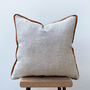 Terracotta Edge Linen Cushion Cover, thumbnail 2 of 5