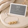 30th Birthday Three Star Drawstring Bracelet, thumbnail 1 of 8