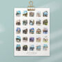 25th Anniversary Or Birthday Watercolour Places Print, thumbnail 3 of 5