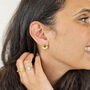 Sapphire September Birthstone Gold Plated Fan Earrings, thumbnail 2 of 4