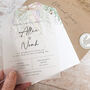 Whimsical Spring Vellum Tag Wedding Invitations, thumbnail 1 of 6