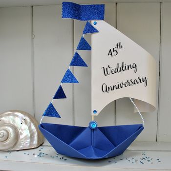 Sapphire 45th Anniversary Sail Boat Card, 2 of 6