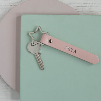 Personalised Star Leather Keyring, 2 of 5